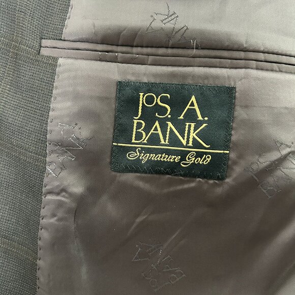 JoS A Bank Blazer Sport Coat Gordon Mens 44 Reg Brown Plaid Silk Wool Two Button - Picture 9 of 15
